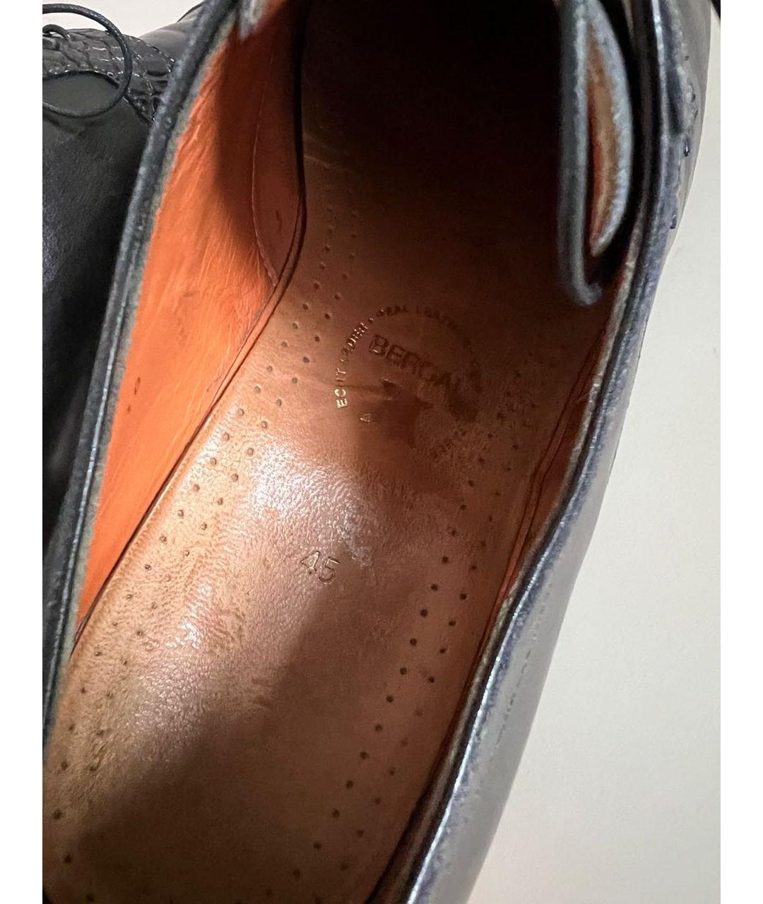 SANTONI Черные кожаные туфли, фото 7