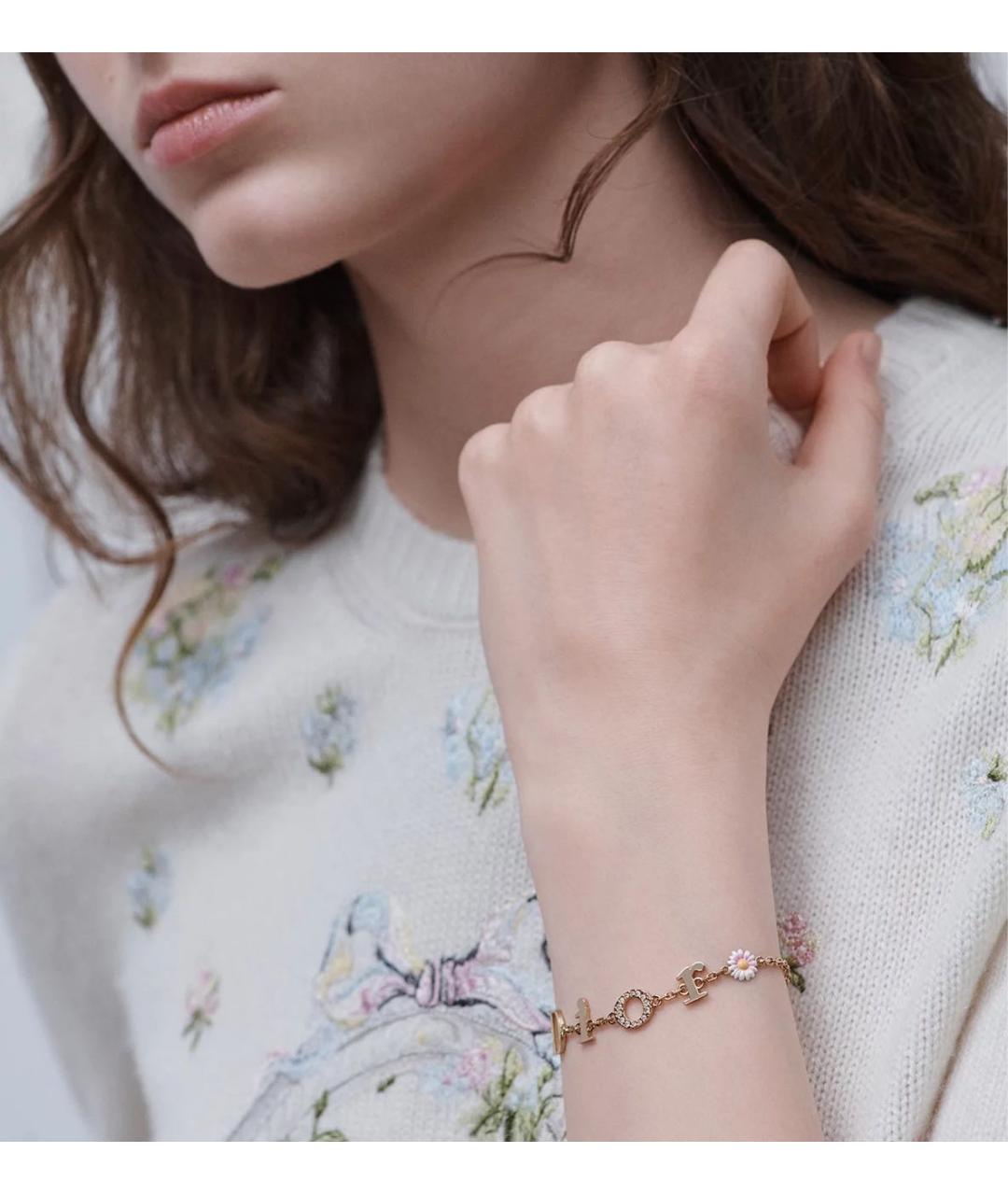 CHRISTIAN DIOR Желтый металлический браслет, фото 2