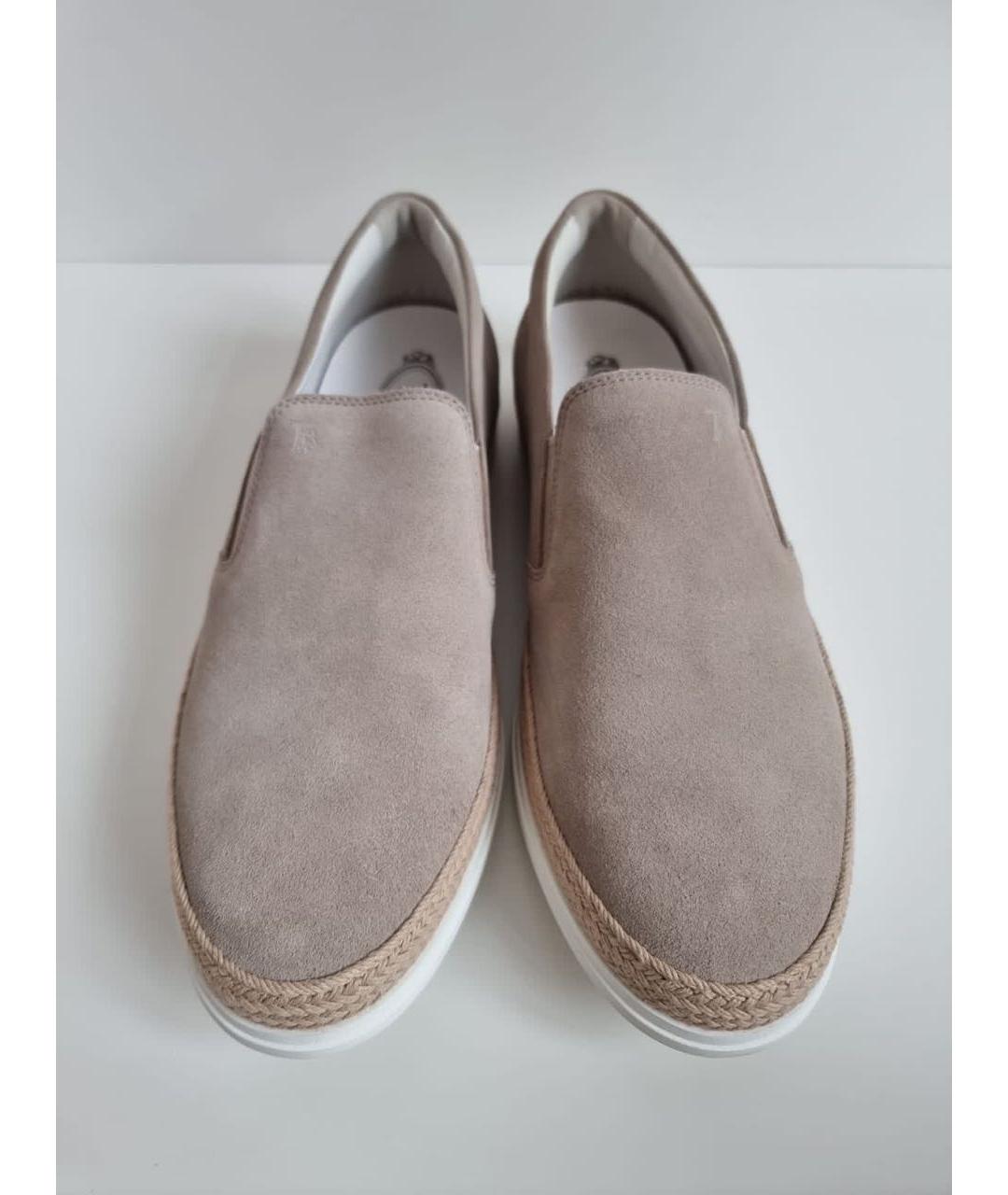 TOD'S Бежевые замшевые высокие кроссовки / кеды, фото 2