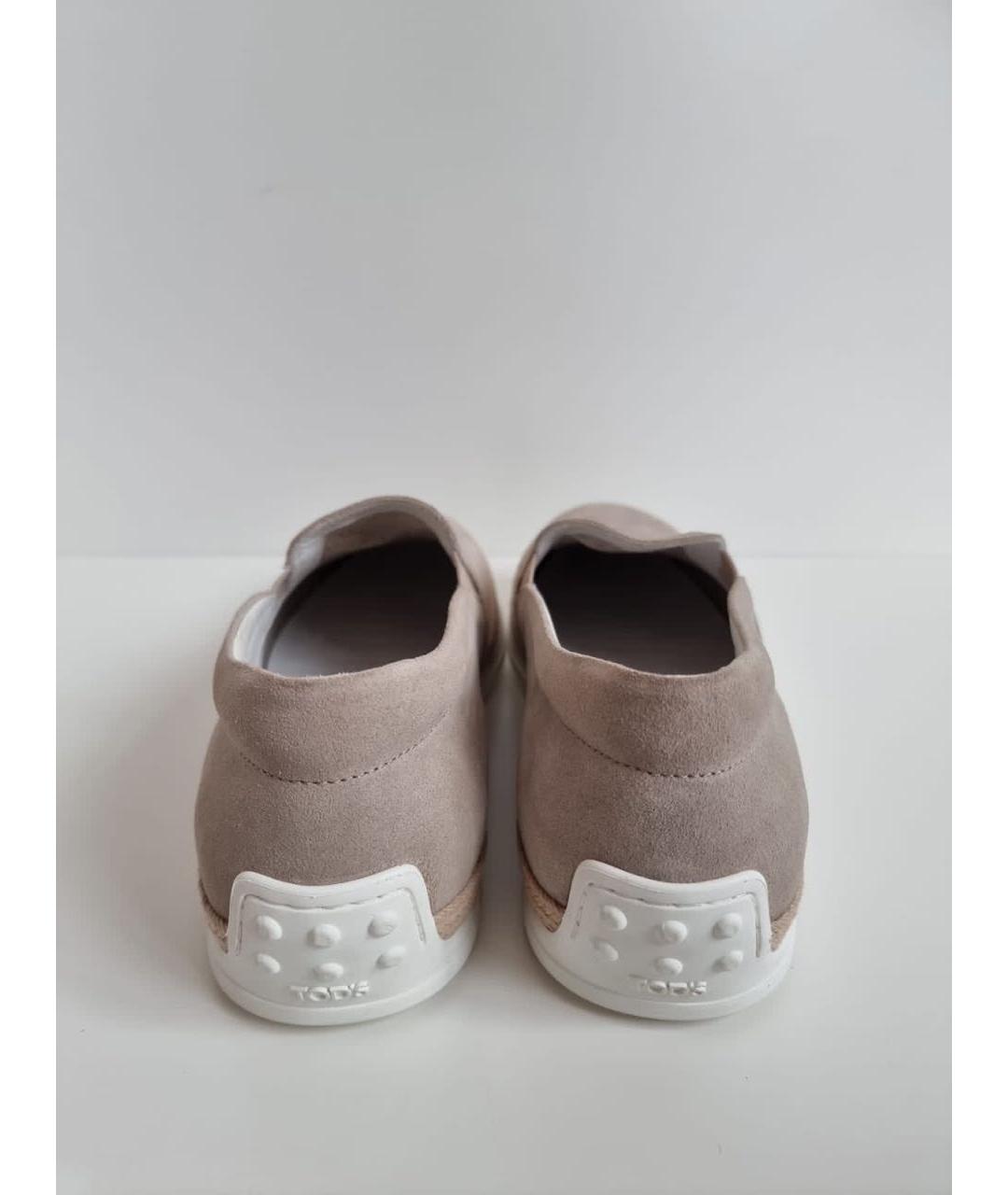 TOD'S Бежевые замшевые высокие кроссовки / кеды, фото 3