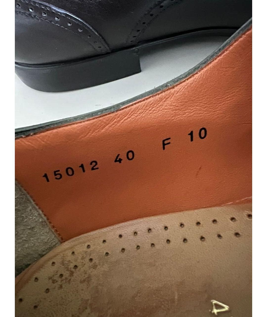 SANTONI Коричневые кожаные туфли, фото 4