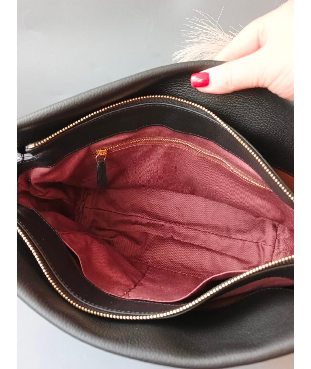 COCCINELLE Черная кожаная сумка с короткими ручками, фото 7