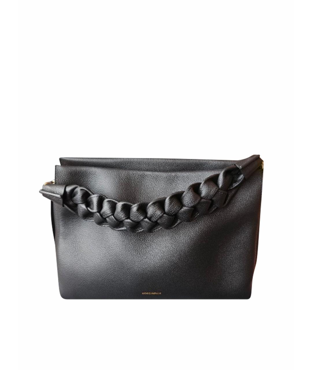 COCCINELLE Черная кожаная сумка с короткими ручками, фото 1