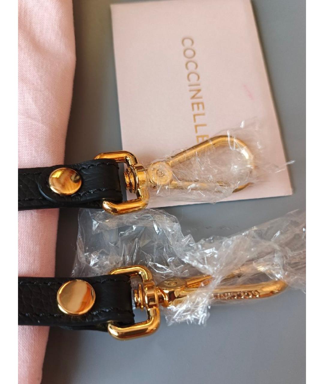 COCCINELLE Черная кожаная сумка с короткими ручками, фото 5