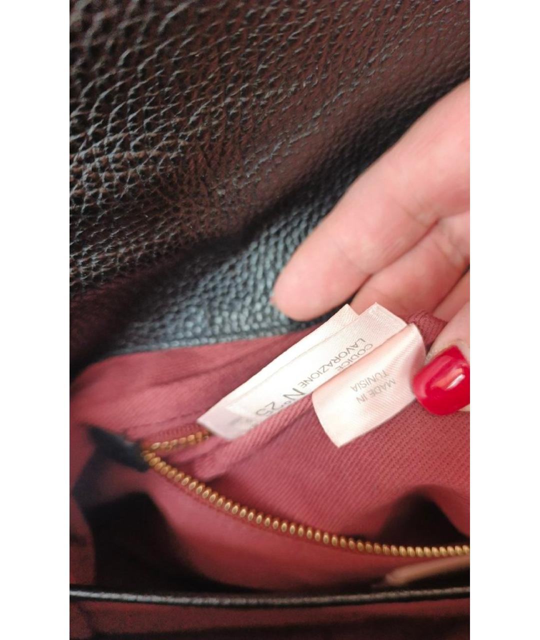 COCCINELLE Антрацитовая кожаная сумка через плечо, фото 4