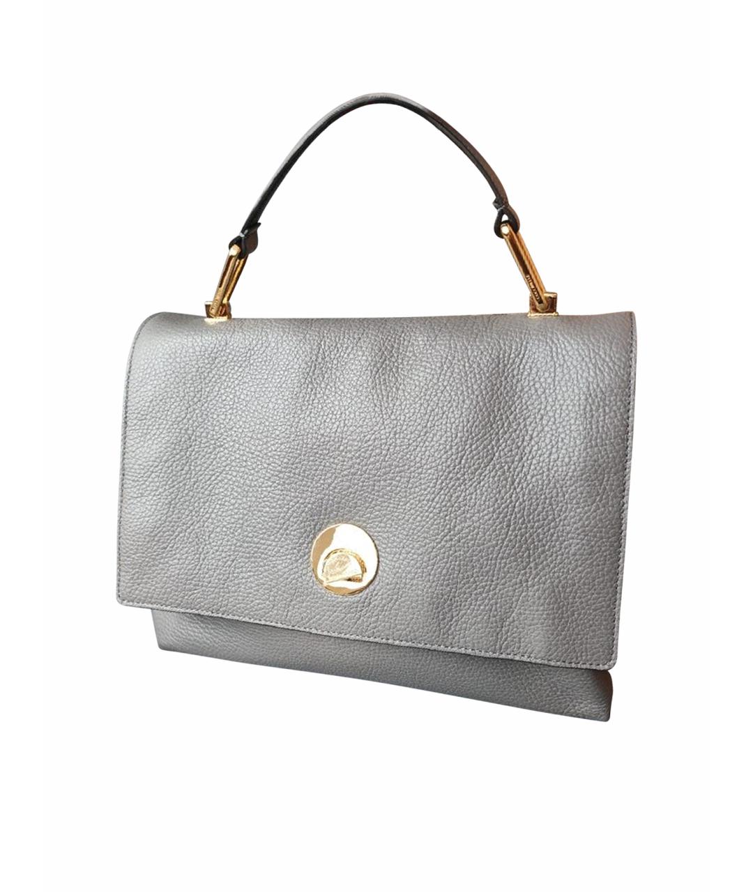 COCCINELLE Антрацитовая кожаная сумка через плечо, фото 1