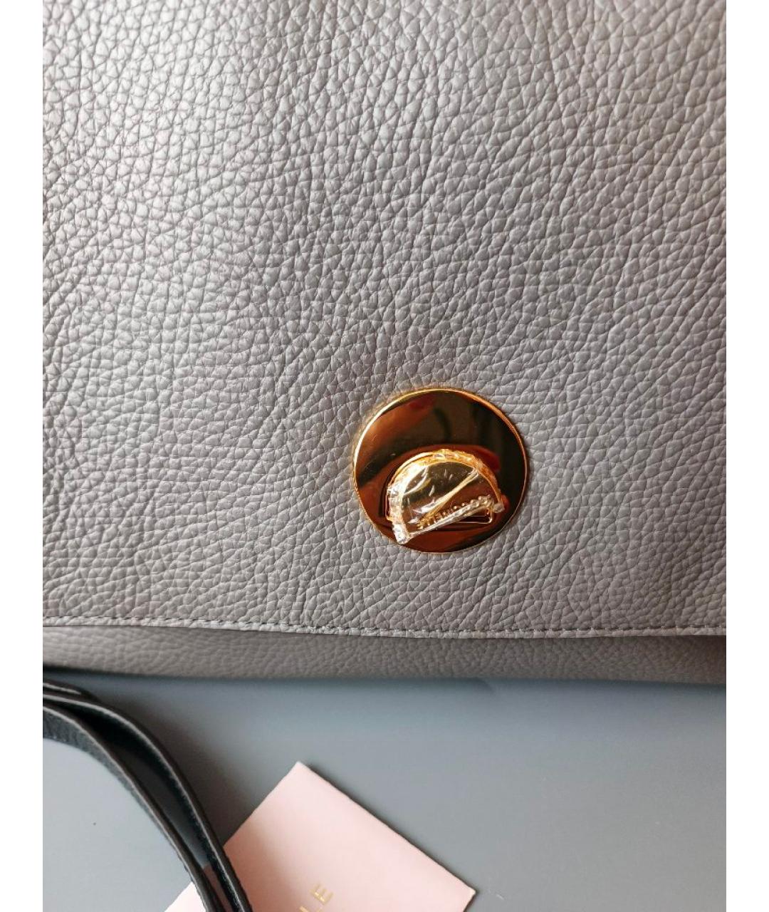 COCCINELLE Антрацитовая кожаная сумка через плечо, фото 6