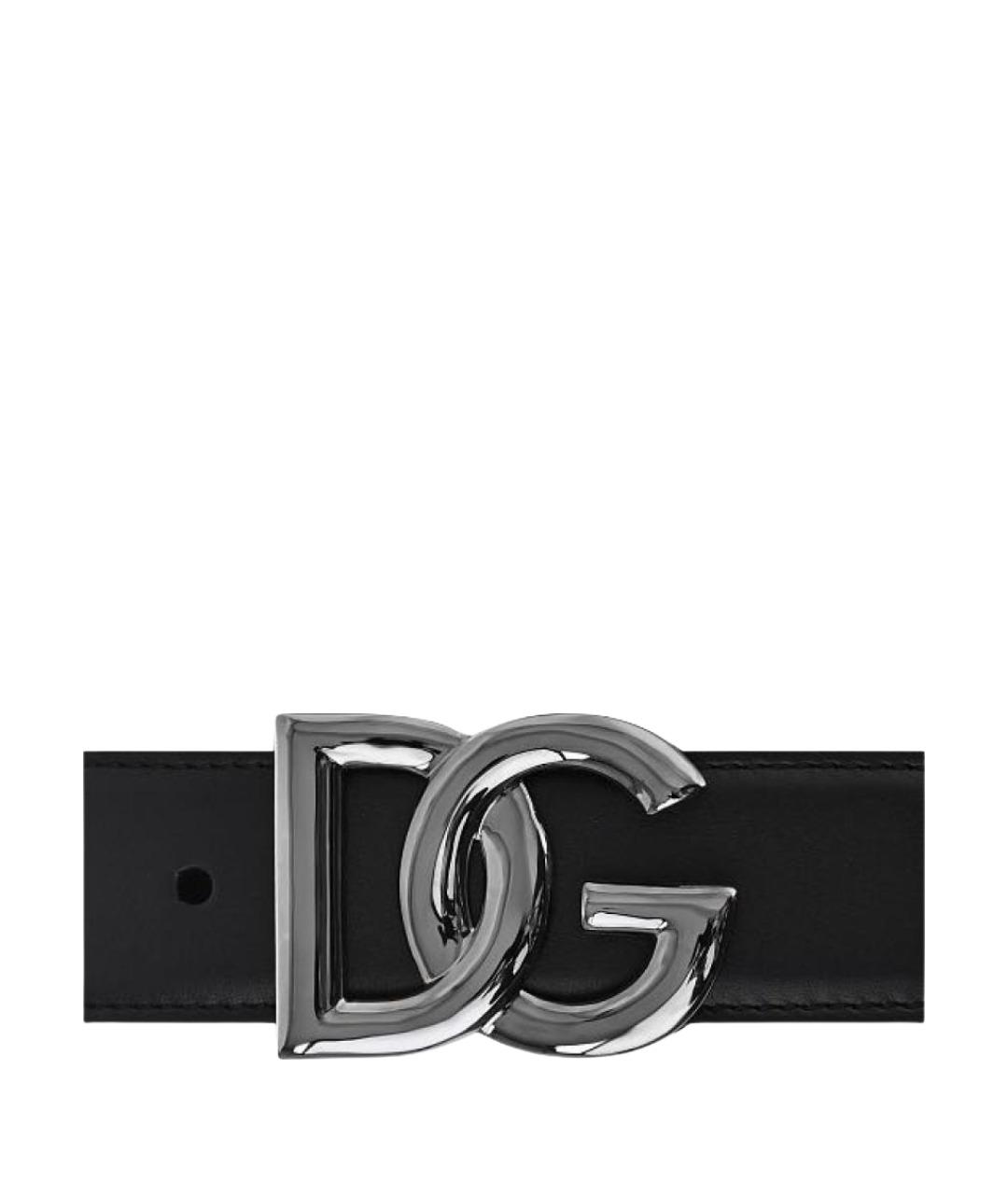 DOLCE&GABBANA Черный кожаный ремень, фото 1