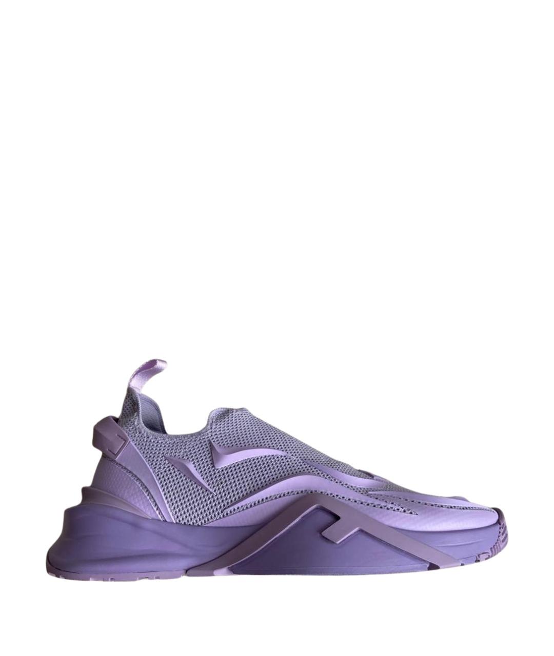 FENDI Фиолетовые синтетические низкие кроссовки / кеды, фото 1