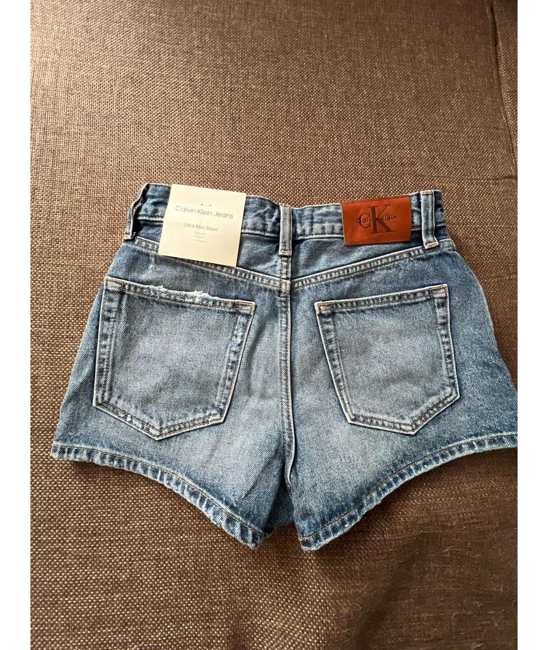 CALVIN KLEIN Синие деним шорты, фото 7