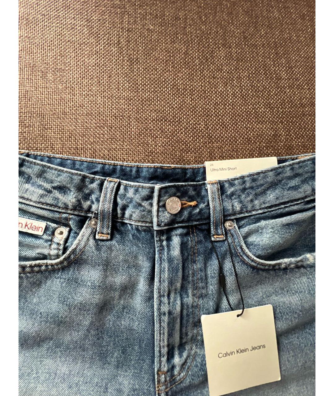 CALVIN KLEIN Синие деним шорты, фото 3