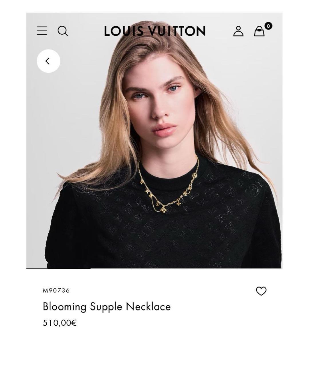 LOUIS VUITTON Желтое металлическое колье, фото 4