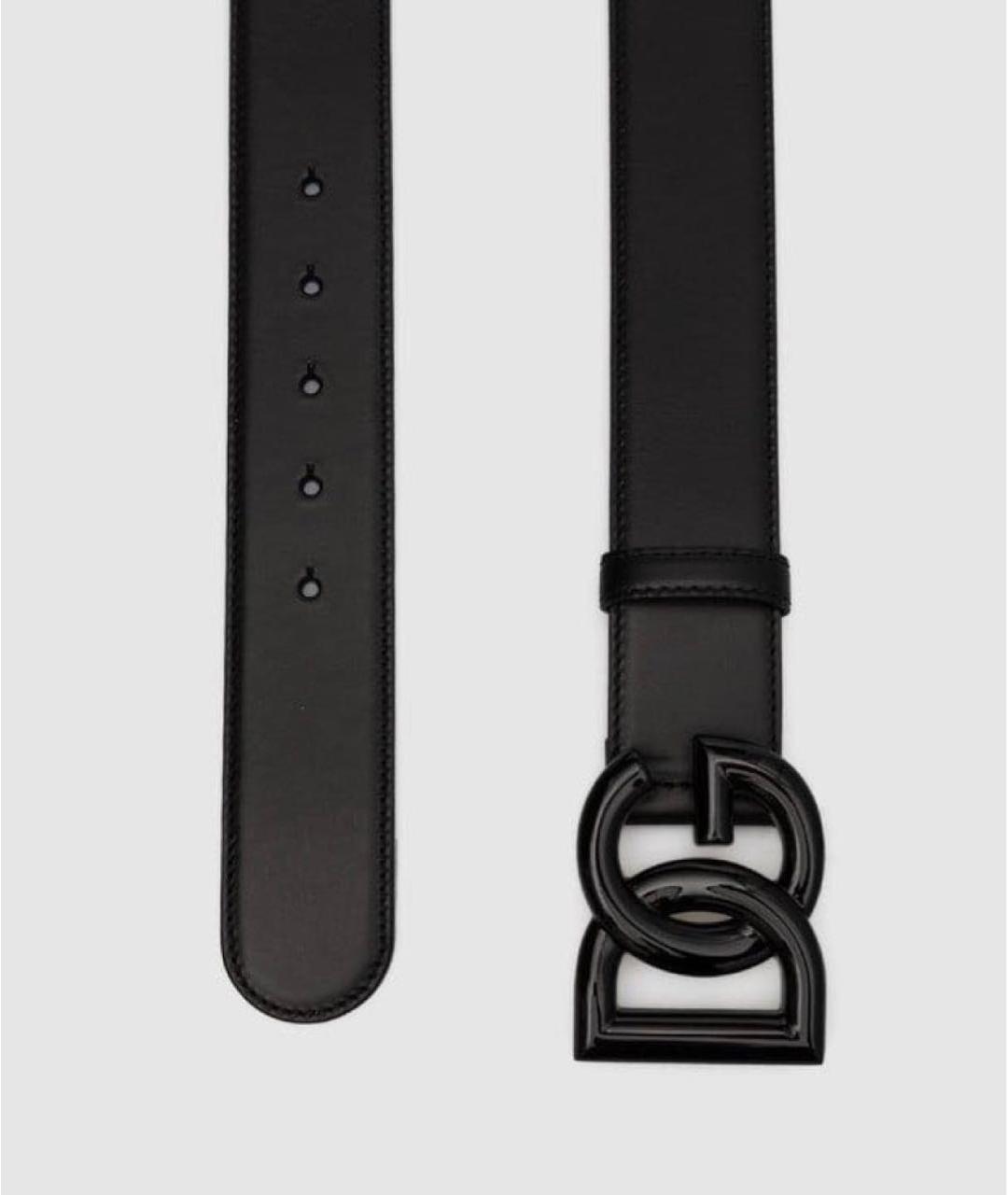 DOLCE&GABBANA Черный кожаный ремень, фото 4
