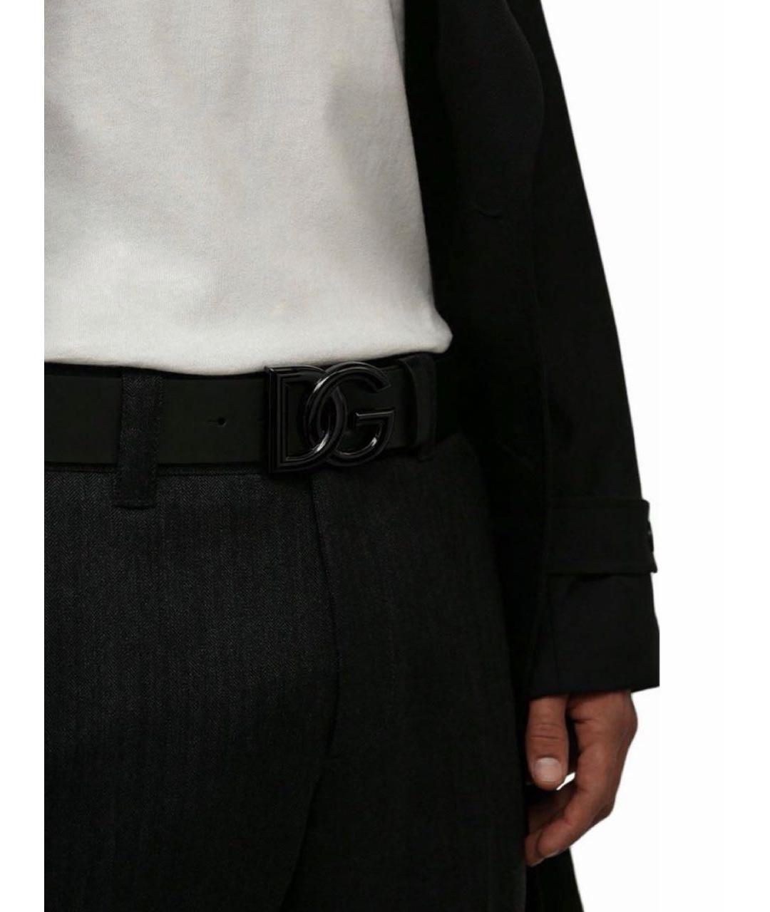 DOLCE&GABBANA Черный кожаный ремень, фото 5