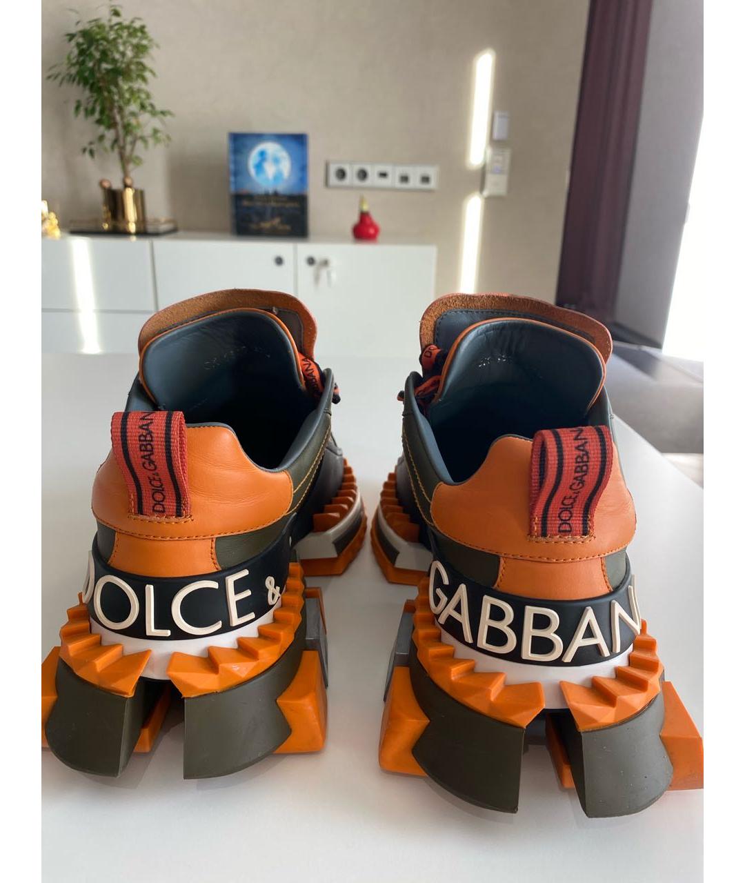 DOLCE&GABBANA Мульти кожаные кроссовки, фото 4