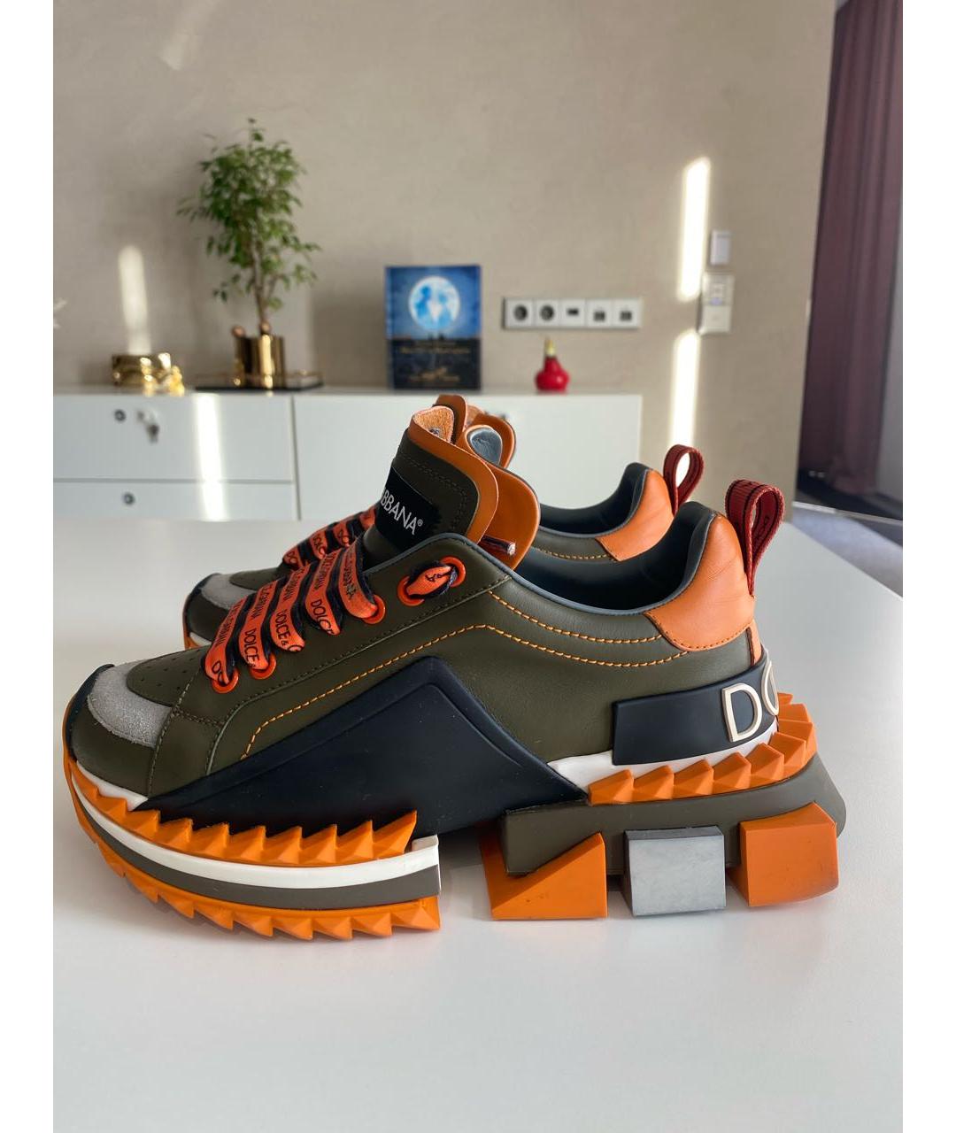 DOLCE&GABBANA Мульти кожаные кроссовки, фото 9