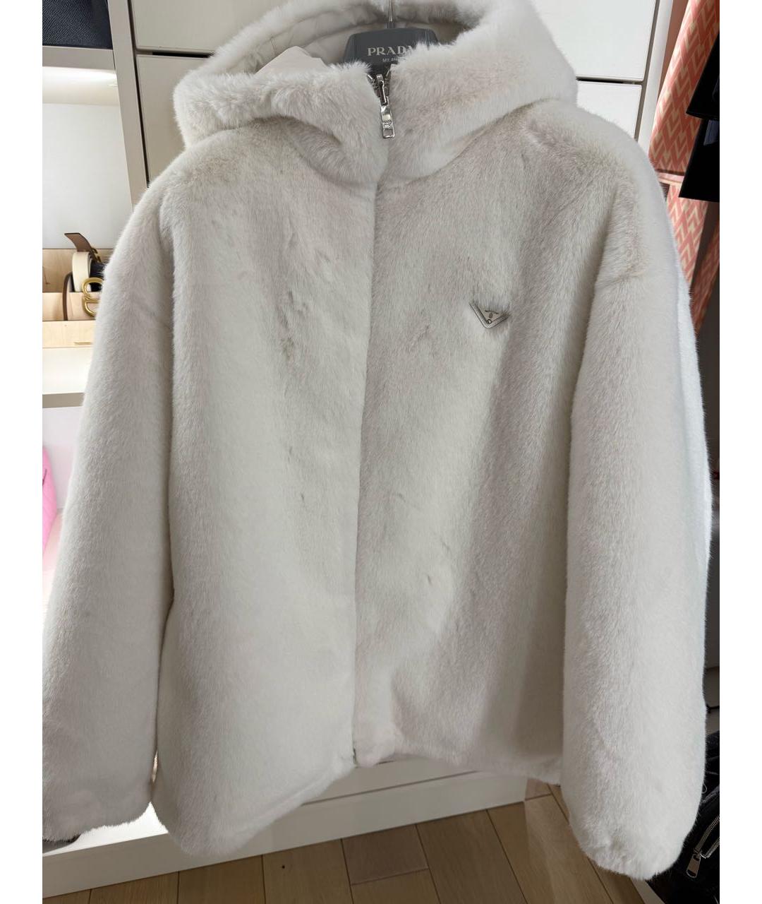 PRADA Белый полиамидовый пуховик, фото 8