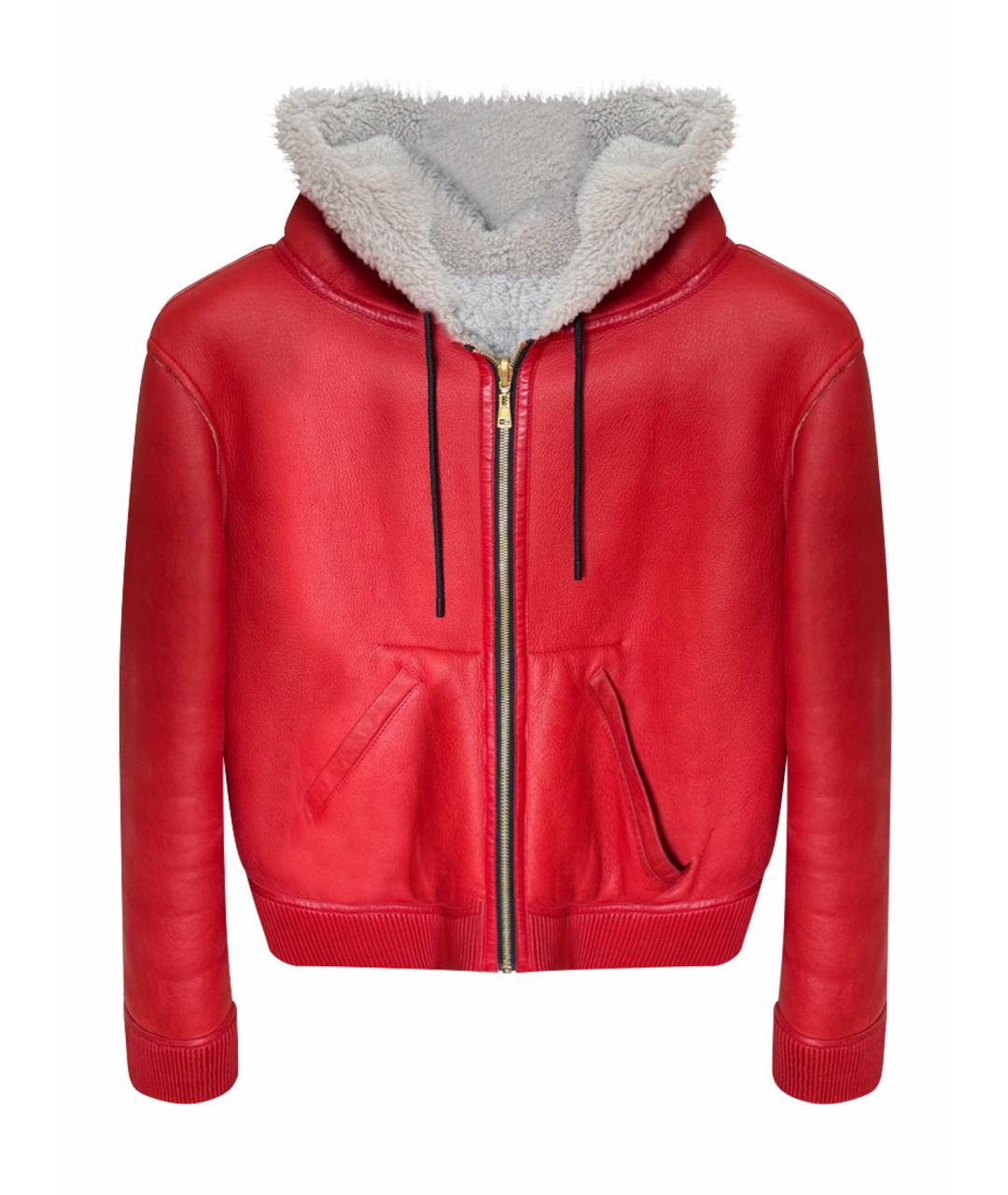 BALENCIAGA Красная меховая дубленка, фото 1