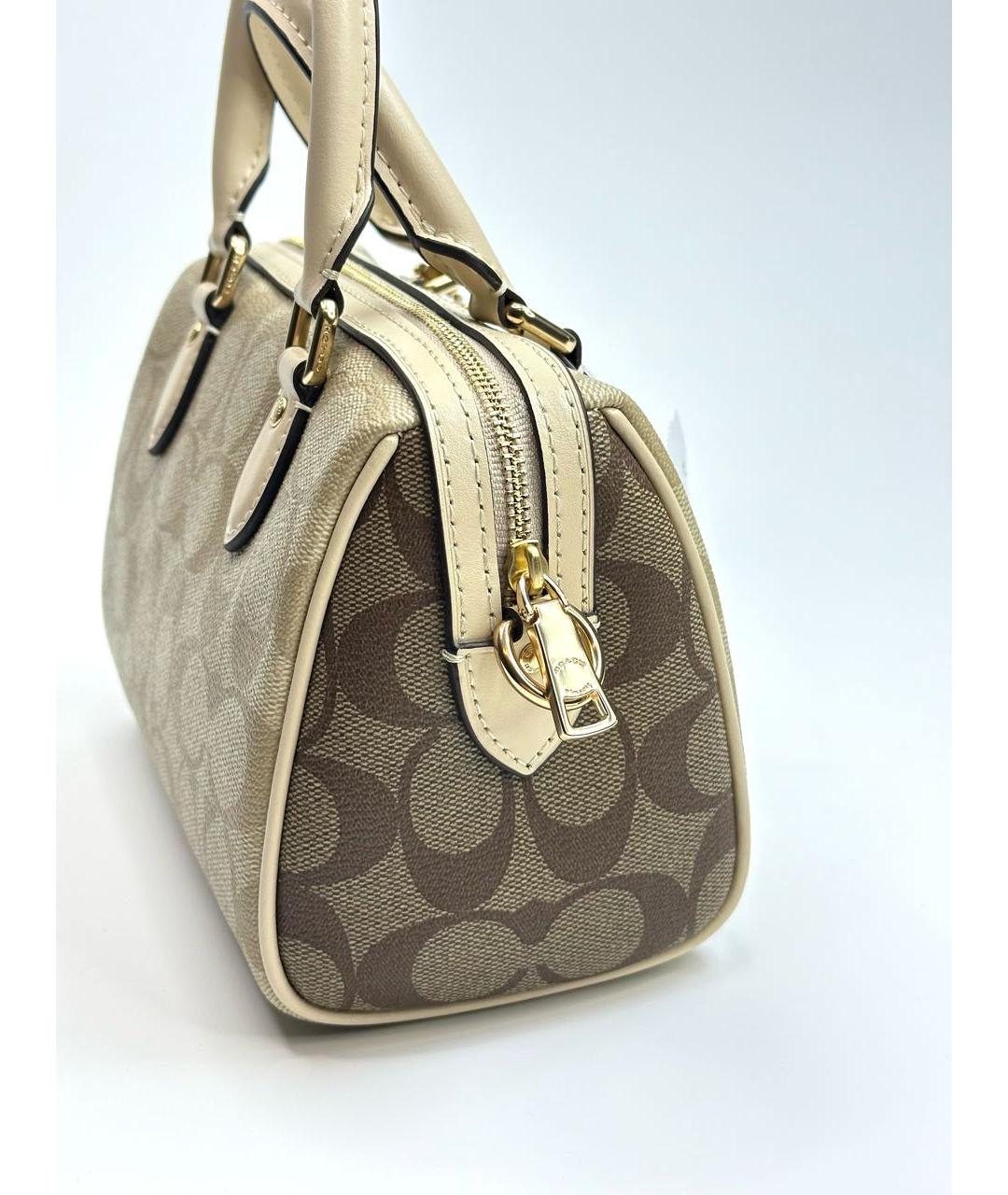 COACH Бежевая сумка с короткими ручками, фото 6