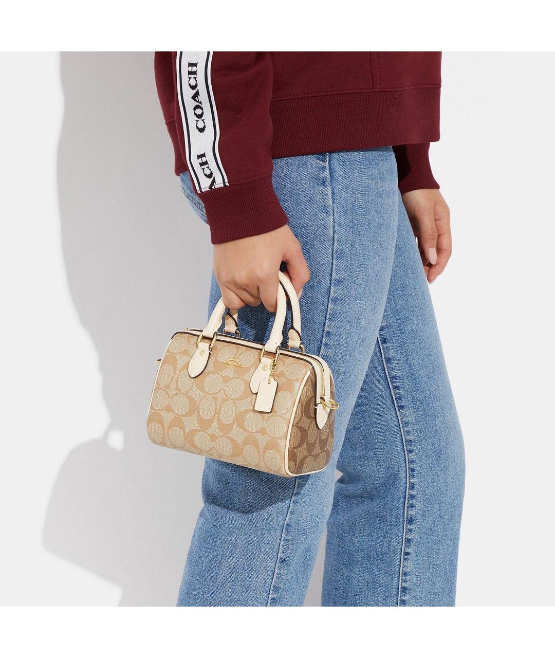COACH Бежевая сумка с короткими ручками, фото 7