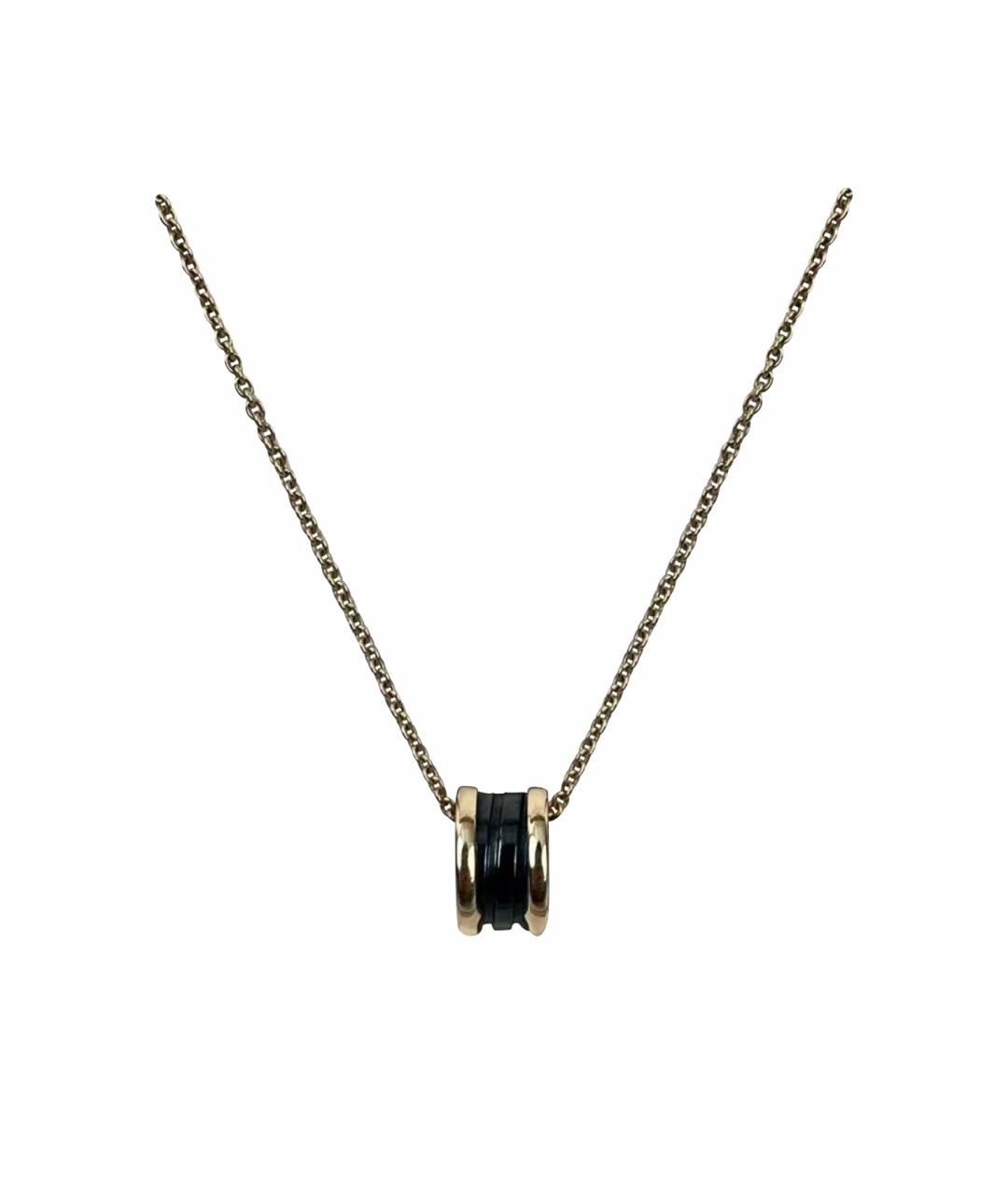 BVLGARI Черная подвеска из розового золота, фото 1
