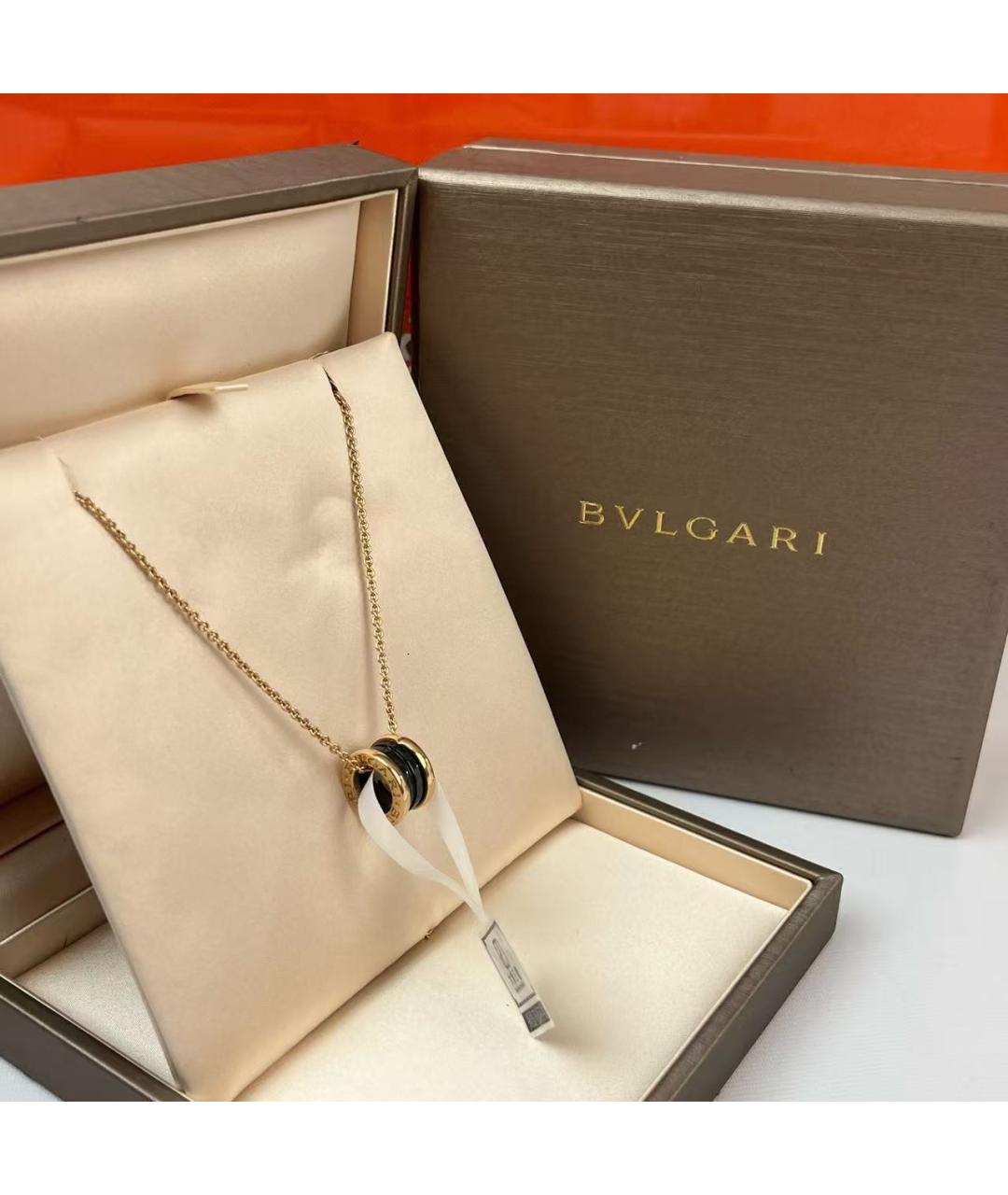 BVLGARI Черная подвеска из розового золота, фото 3