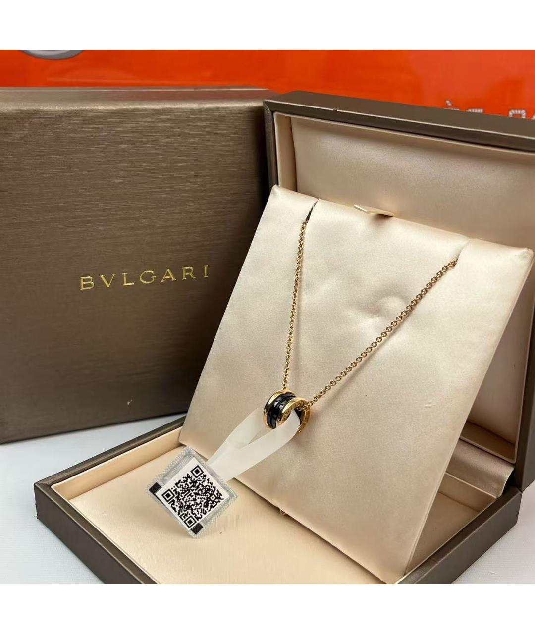 BVLGARI Черная подвеска из розового золота, фото 4