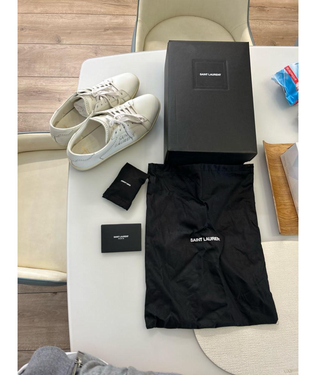 SAINT LAURENT Белые кожаные кеды, фото 5