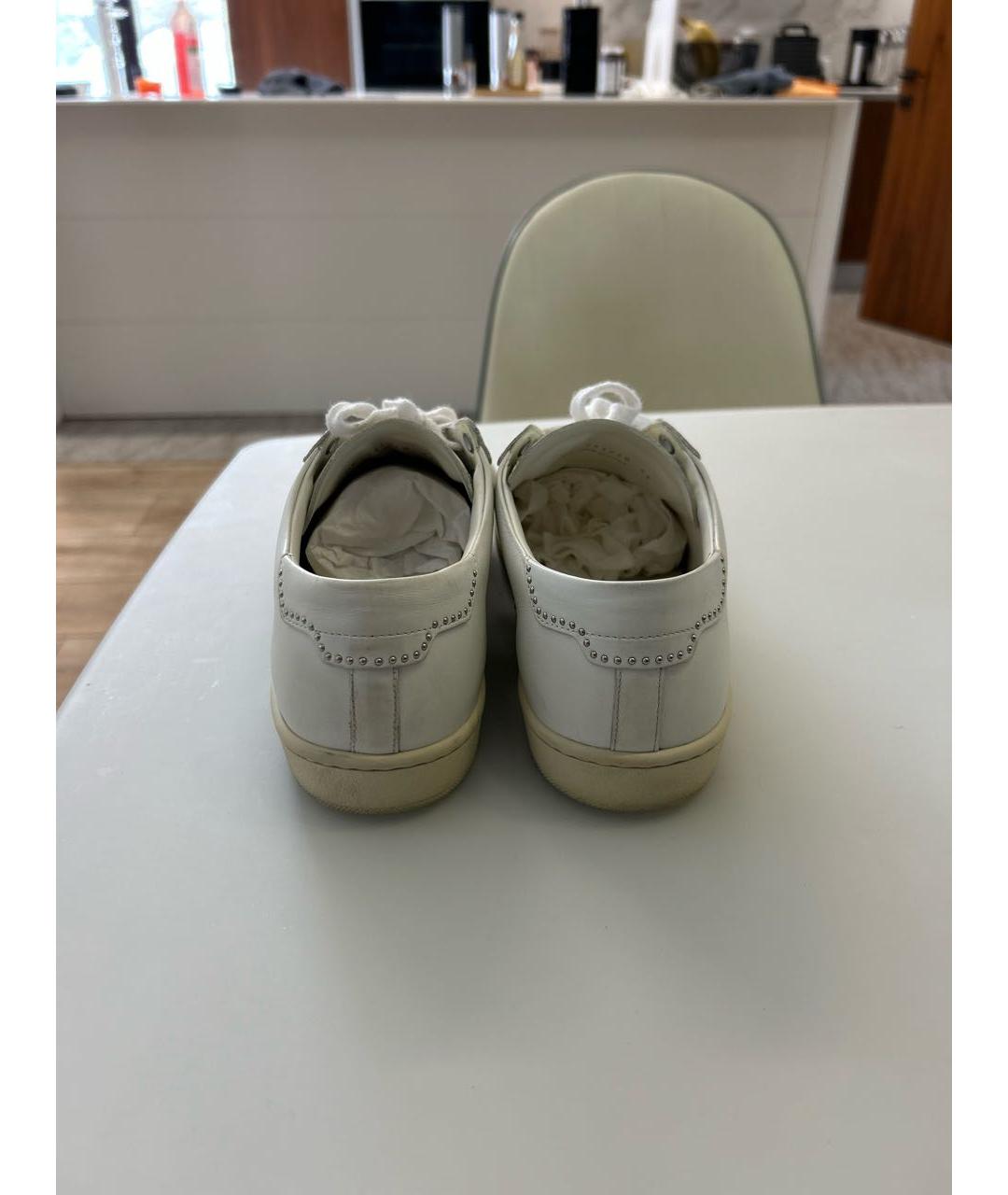 SAINT LAURENT Белые кожаные кеды, фото 4