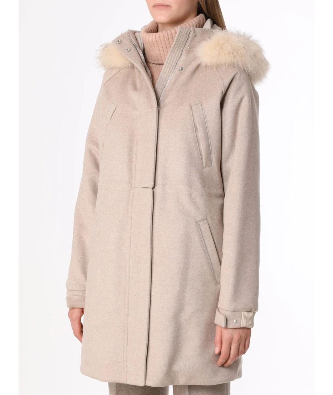 LORO PIANA Бежевая кашемировая парка, фото 2