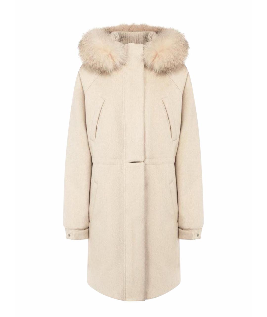 LORO PIANA Бежевая кашемировая парка, фото 1