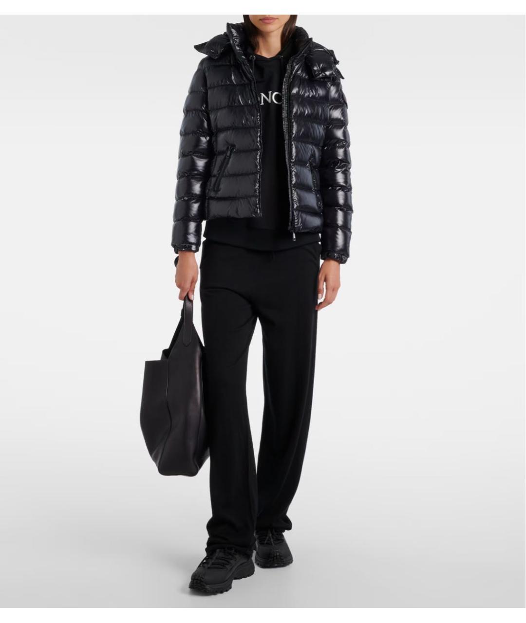 MONCLER Черный пуховик, фото 2