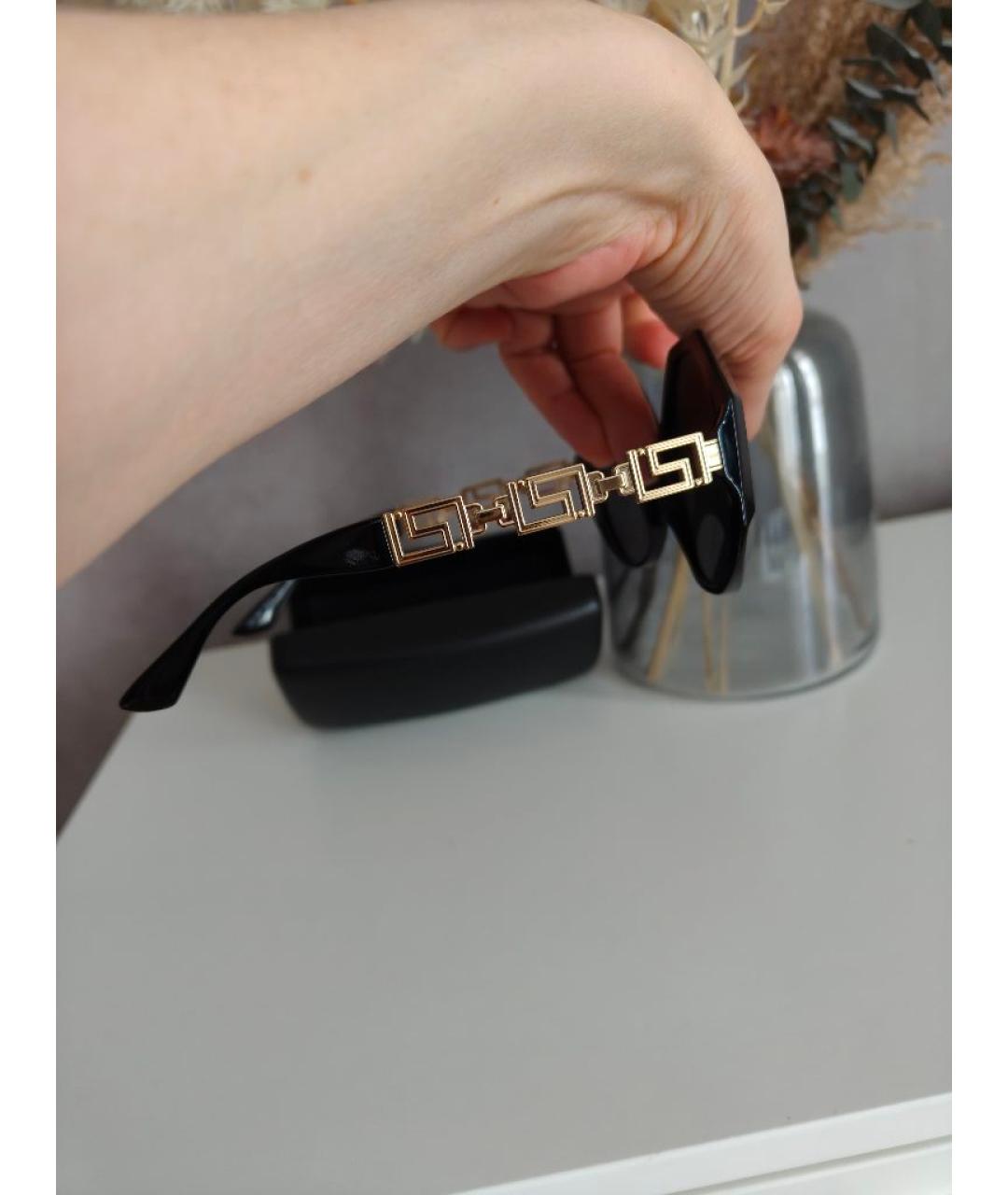 VERSACE Черные пластиковые солнцезащитные очки, фото 3