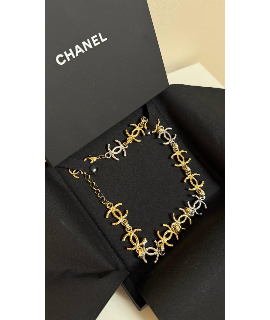 CHANEL Золотое металлическое колье, фото 4