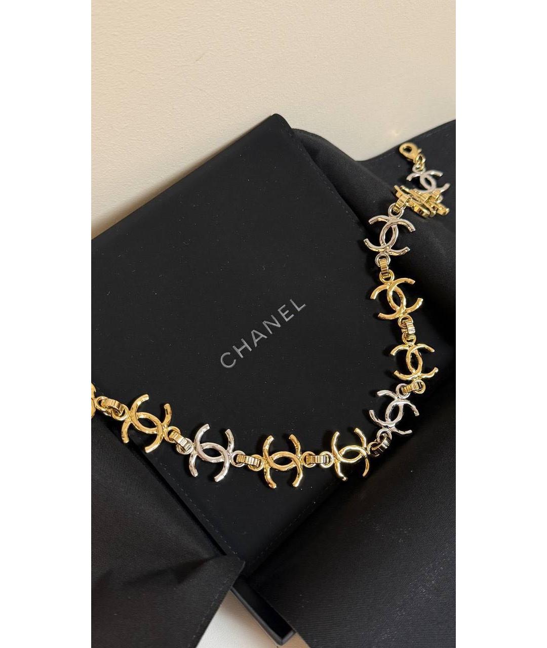 CHANEL Золотое металлическое колье, фото 3