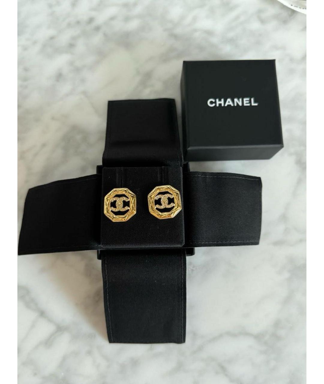 CHANEL Золотые металлические серьги, фото 3