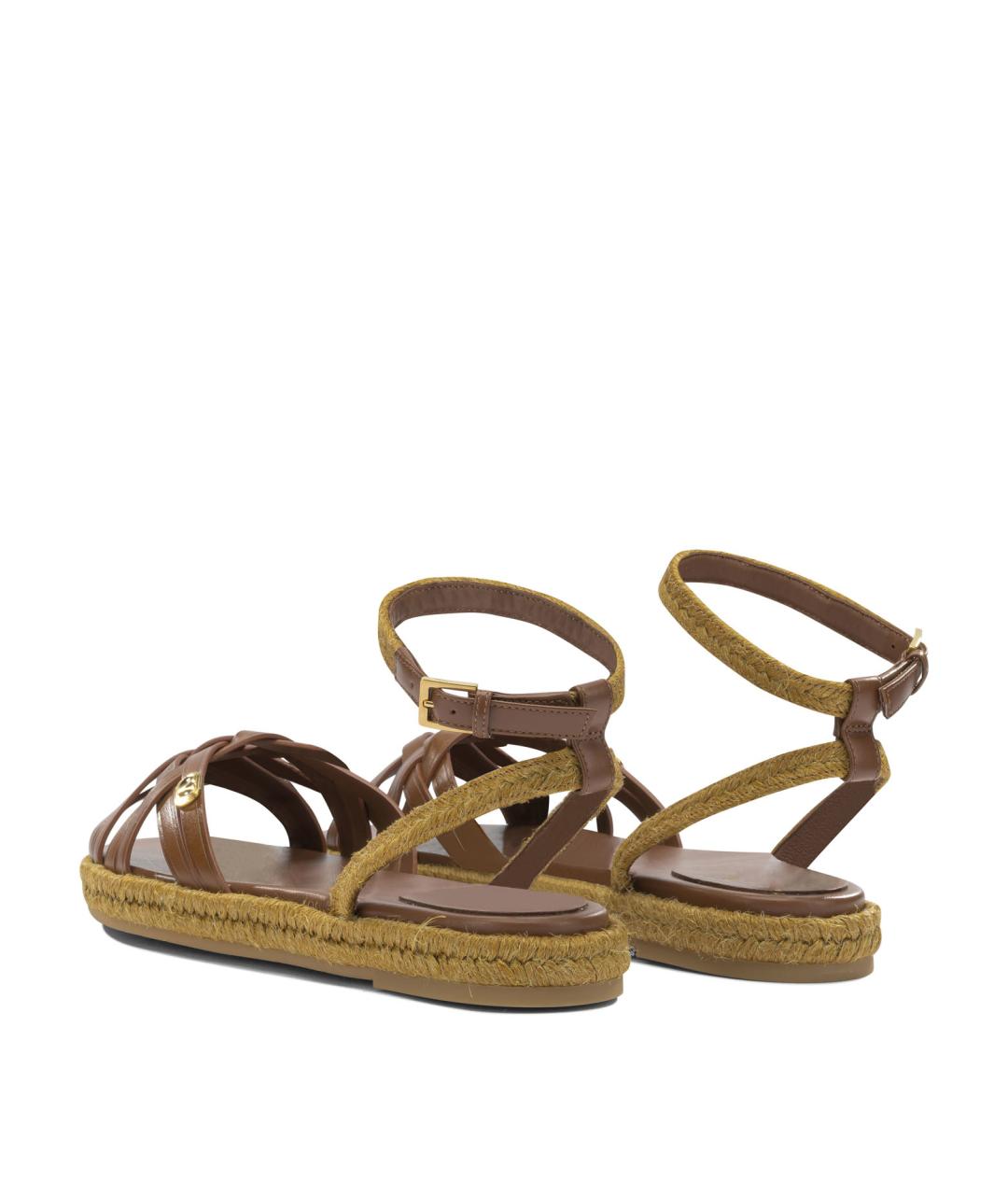 VALENTINO Коричневые кожаные босоножки, фото 3