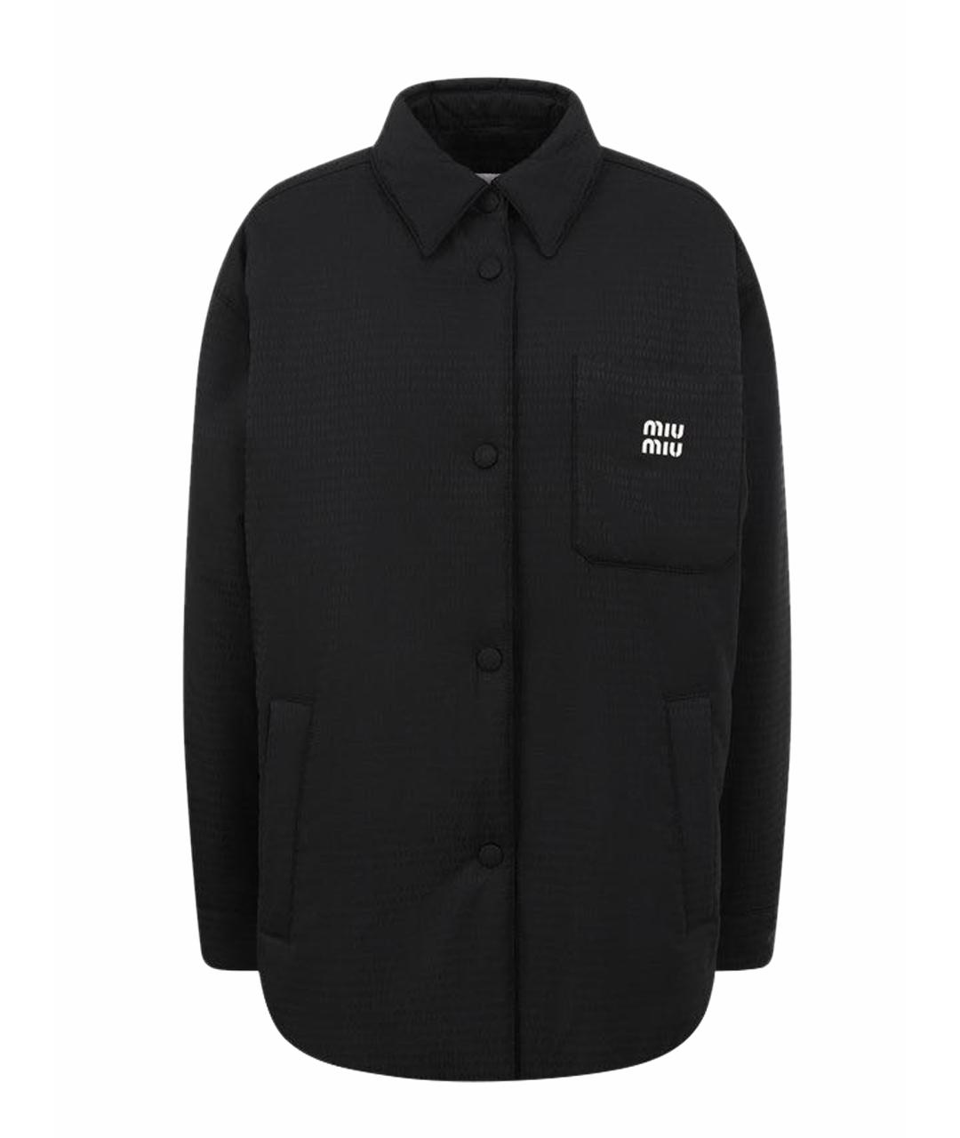 MIU MIU Черная полиамидовая куртка, фото 1