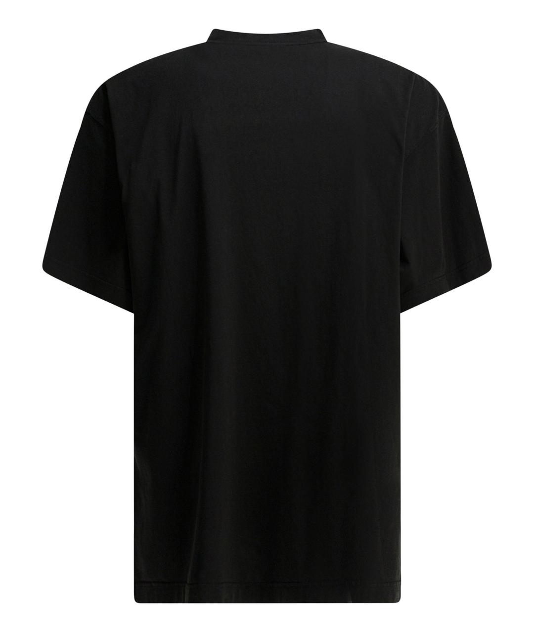 BALENCIAGA Черная хлопковая футболка, фото 2