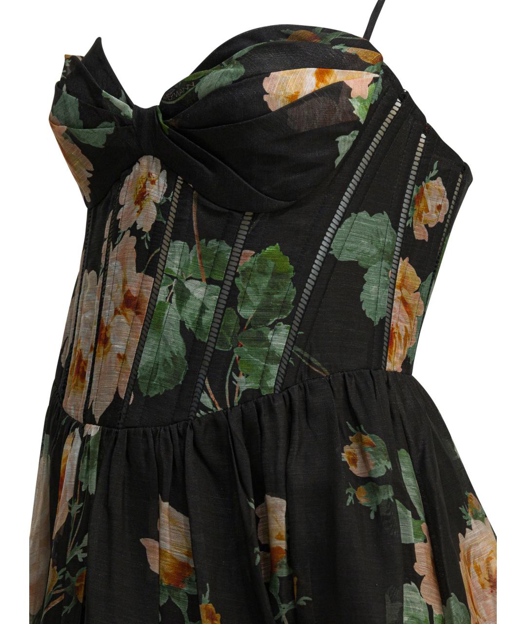 ZIMMERMANN Черное льняное коктейльное платье, фото 4