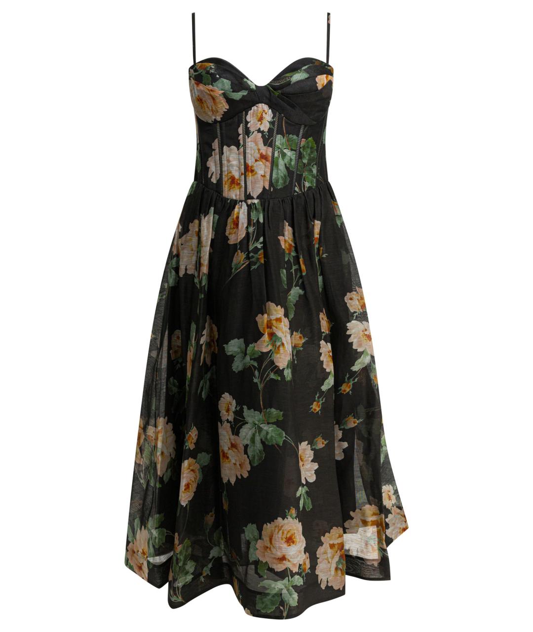 ZIMMERMANN Черное льняное коктейльное платье, фото 1