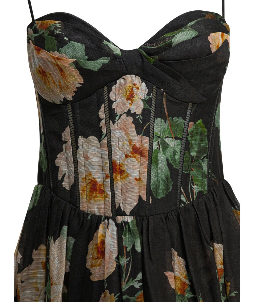 ZIMMERMANN Черное льняное коктейльное платье, фото 3