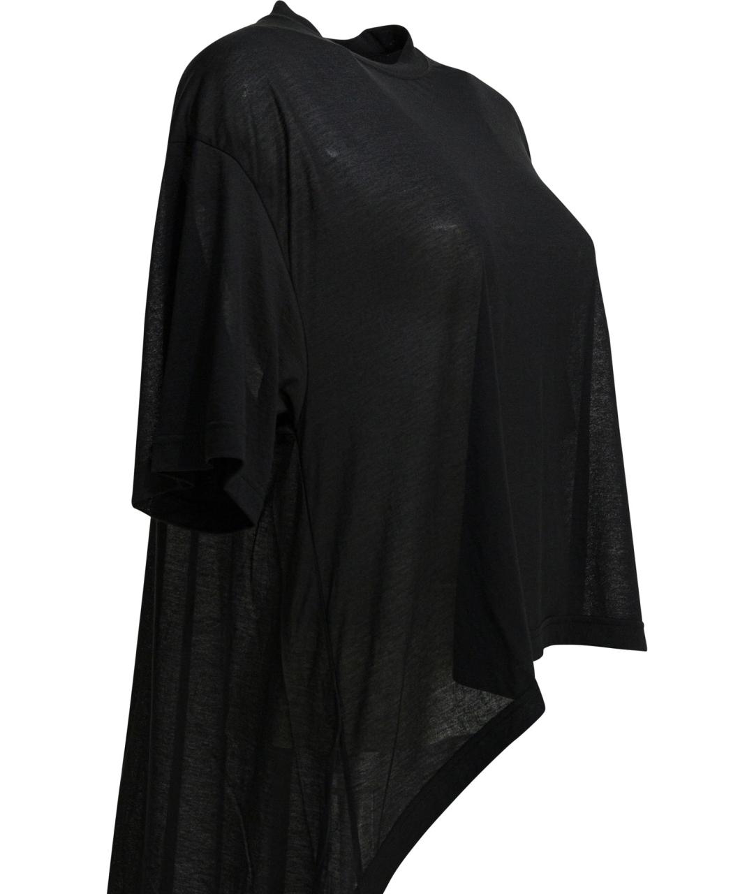 BALENCIAGA Черная хлопковая футболка, фото 3