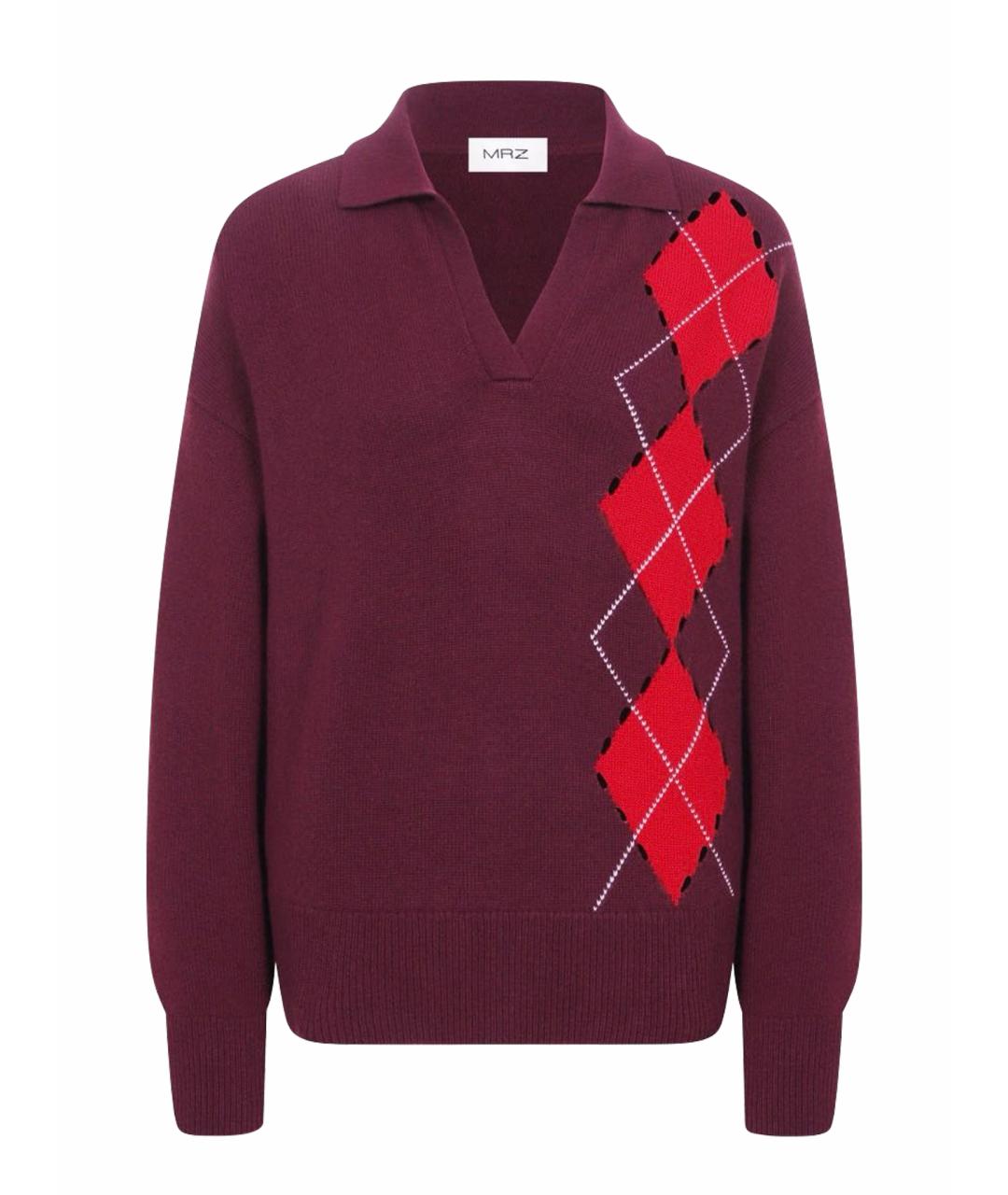 MRZ Бордовый шерстяной джемпер / свитер, фото 1