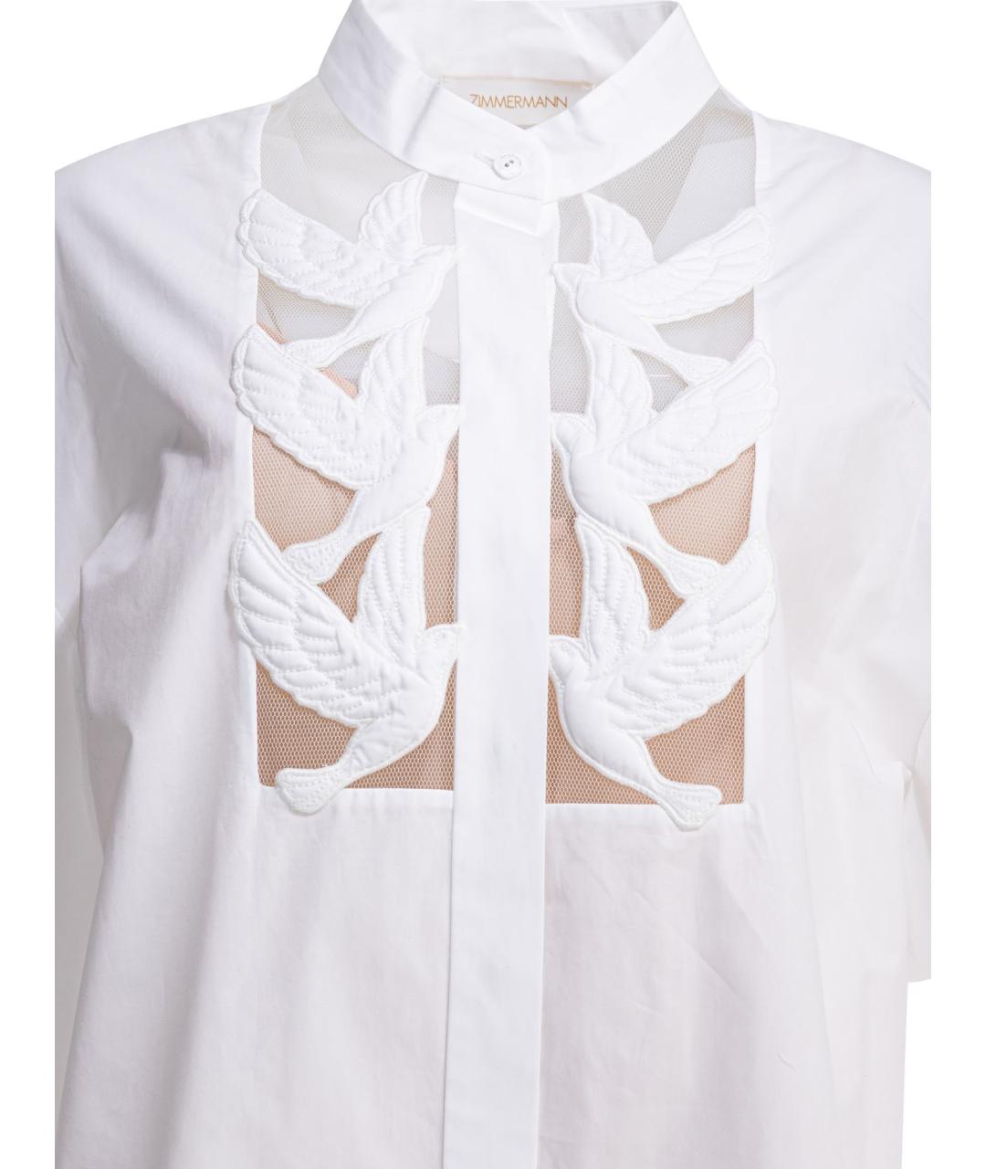 ZIMMERMANN Белая хлопковая рубашка, фото 3