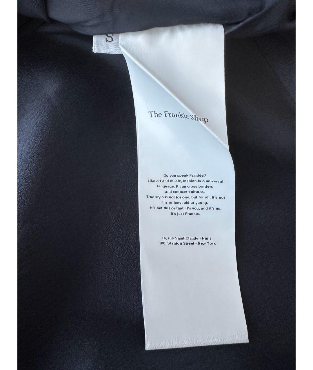 THE FRANKIE SHOP Темно-синяя полиэстеровая юбка миди, фото 6