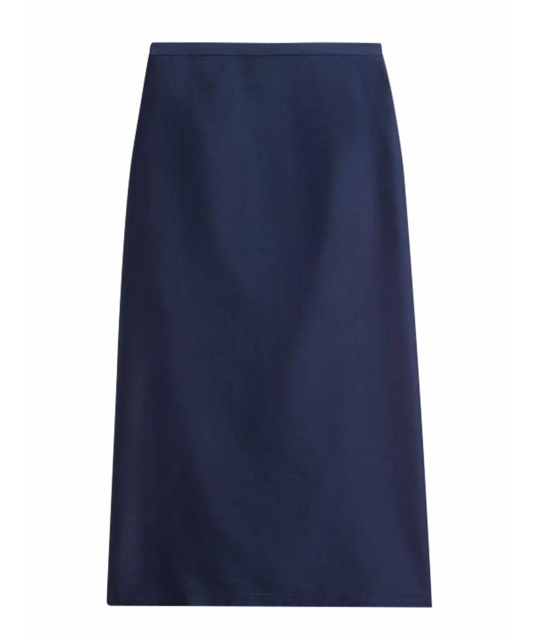 THE FRANKIE SHOP Темно-синяя полиэстеровая юбка миди, фото 1