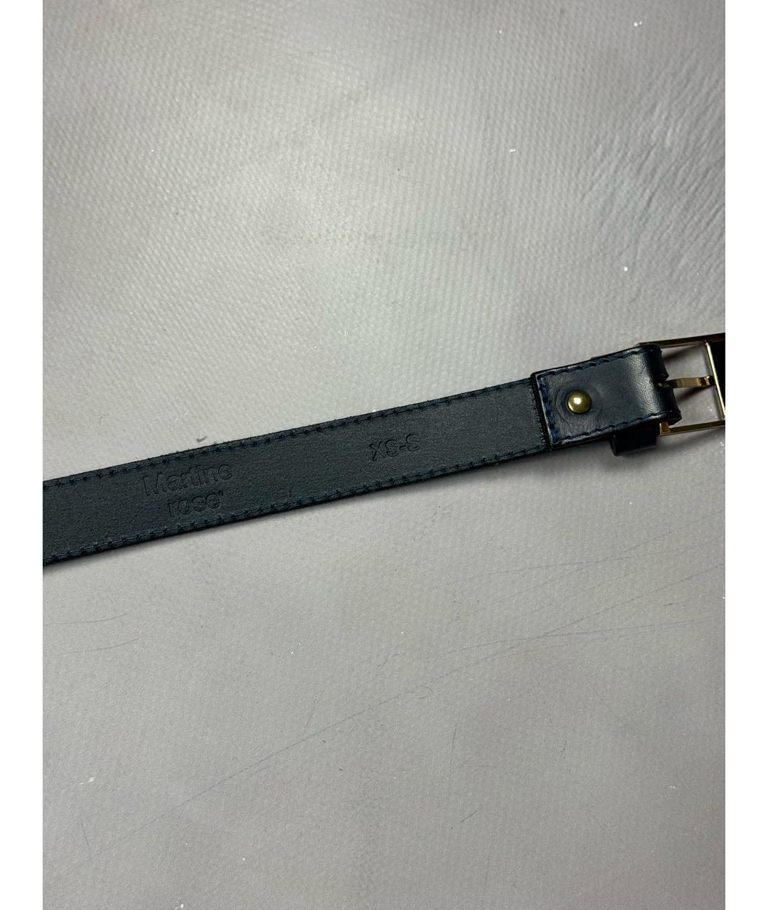 MARTINE ROSE Темно-синий кожаный ремень, фото 7
