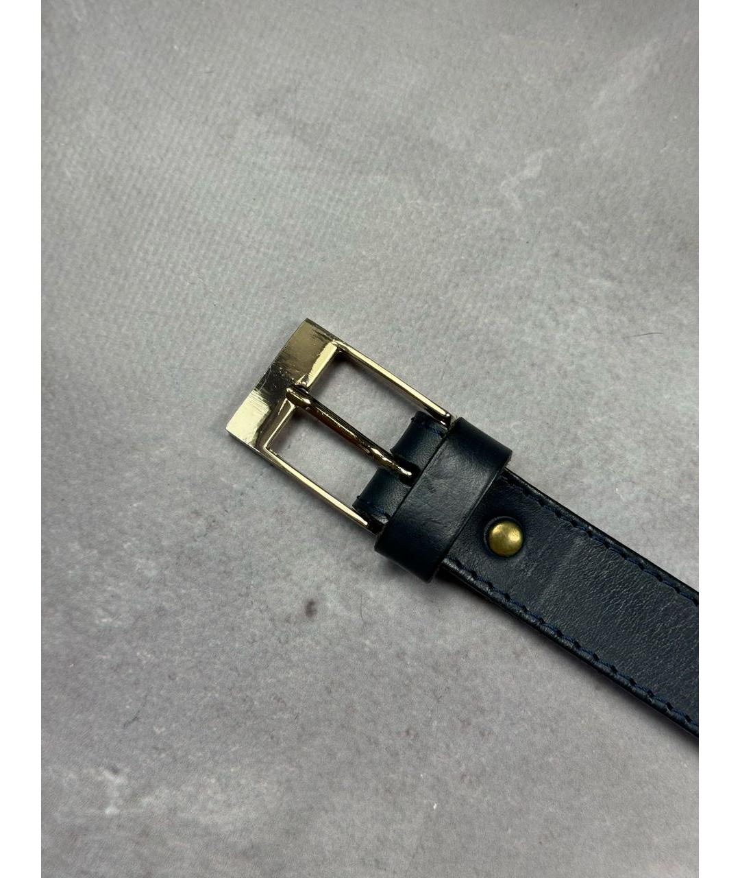 MARTINE ROSE Темно-синий кожаный ремень, фото 6