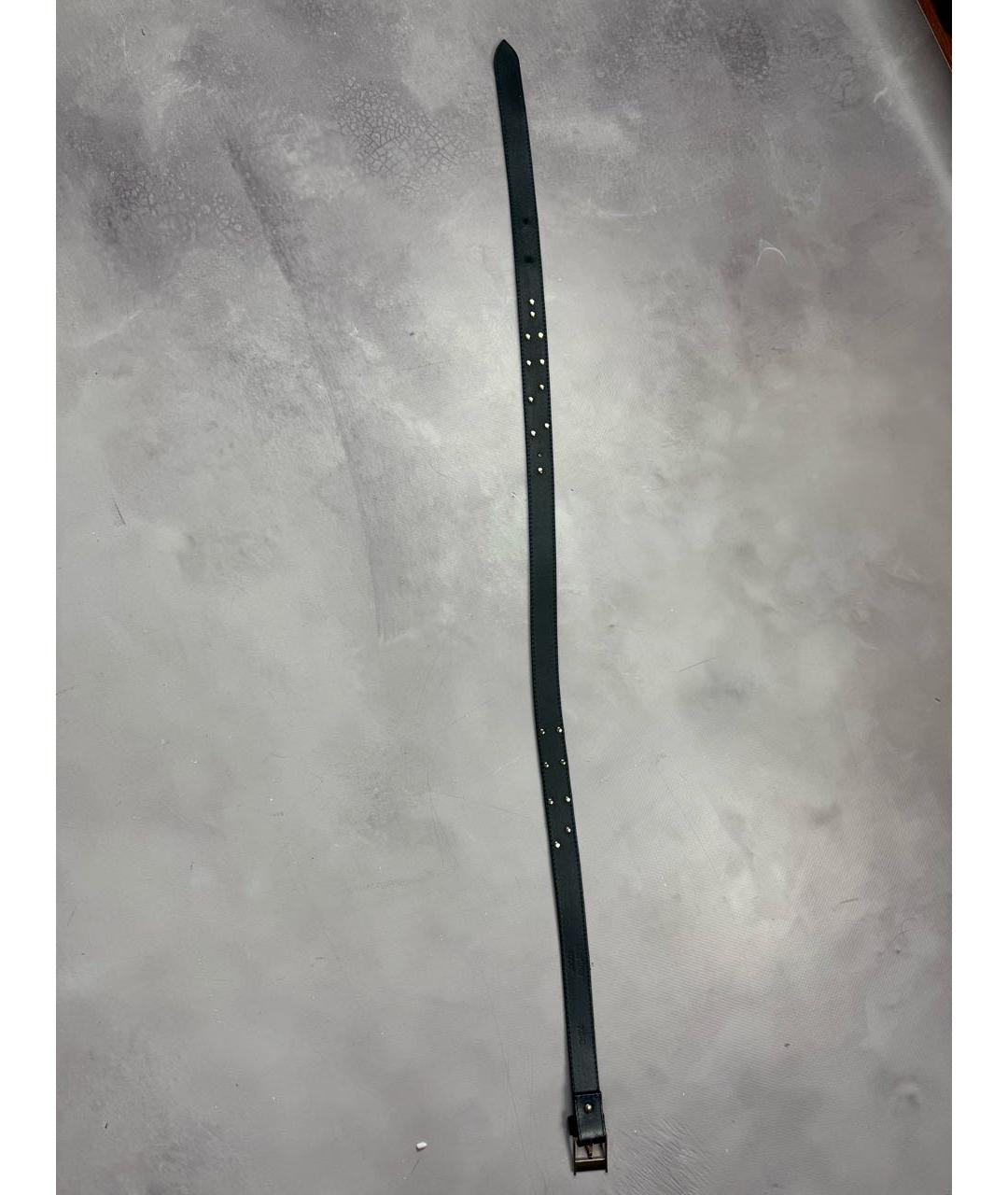 MARTINE ROSE Темно-синий кожаный ремень, фото 8